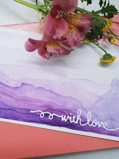 hand painted valentine's day greeting card with love